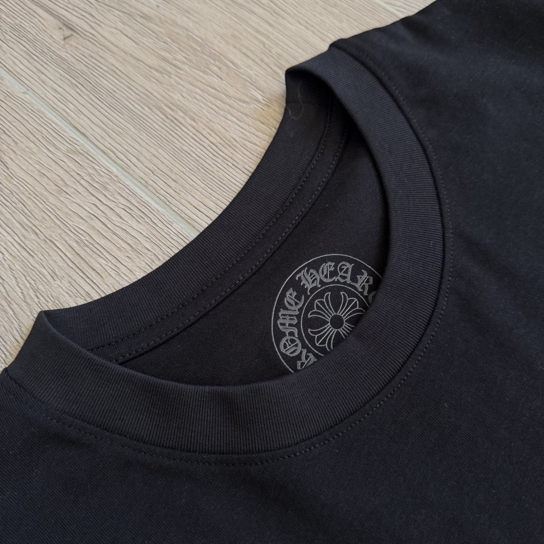 Chrome Hearts 克罗心 粉色马蹄印花圆领短袖 T恤 黑色 A5
