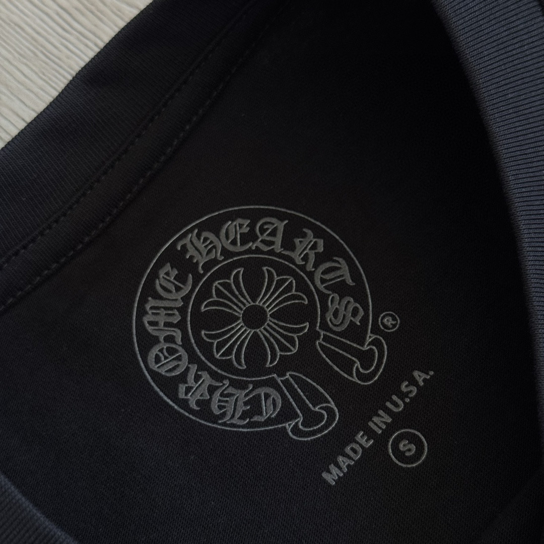 Chrome Hearts 克罗心 粉色马蹄印花圆领短袖 T恤 黑色 A5