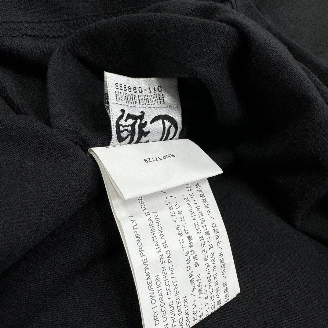 Chrome Hearts 克罗心 梵文字母刺绣圆领短袖 T恤 白色 黑色 A5 CH-20231745