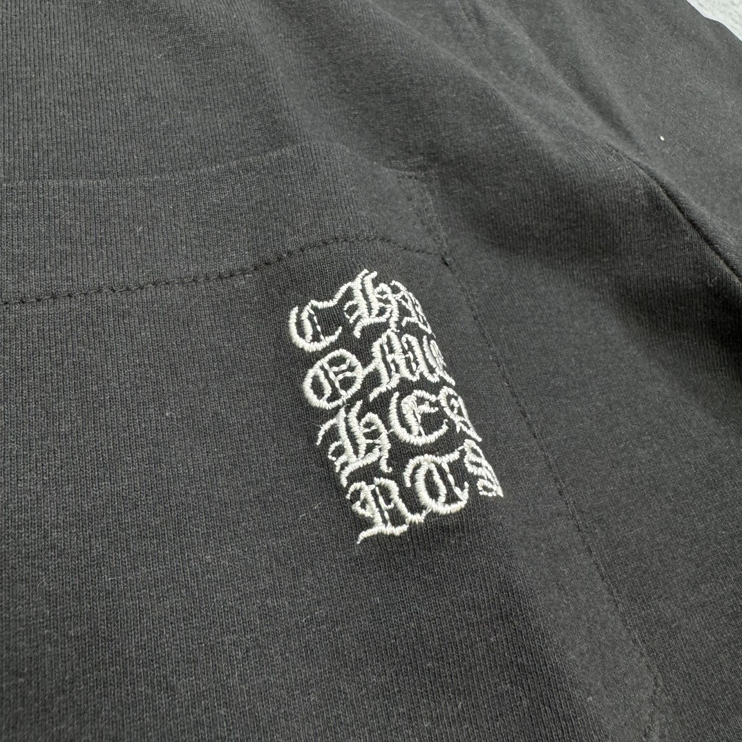 Chrome Hearts 克罗心 梵文字母刺绣圆领短袖 T恤 白色 黑色 A5 CH-20231745