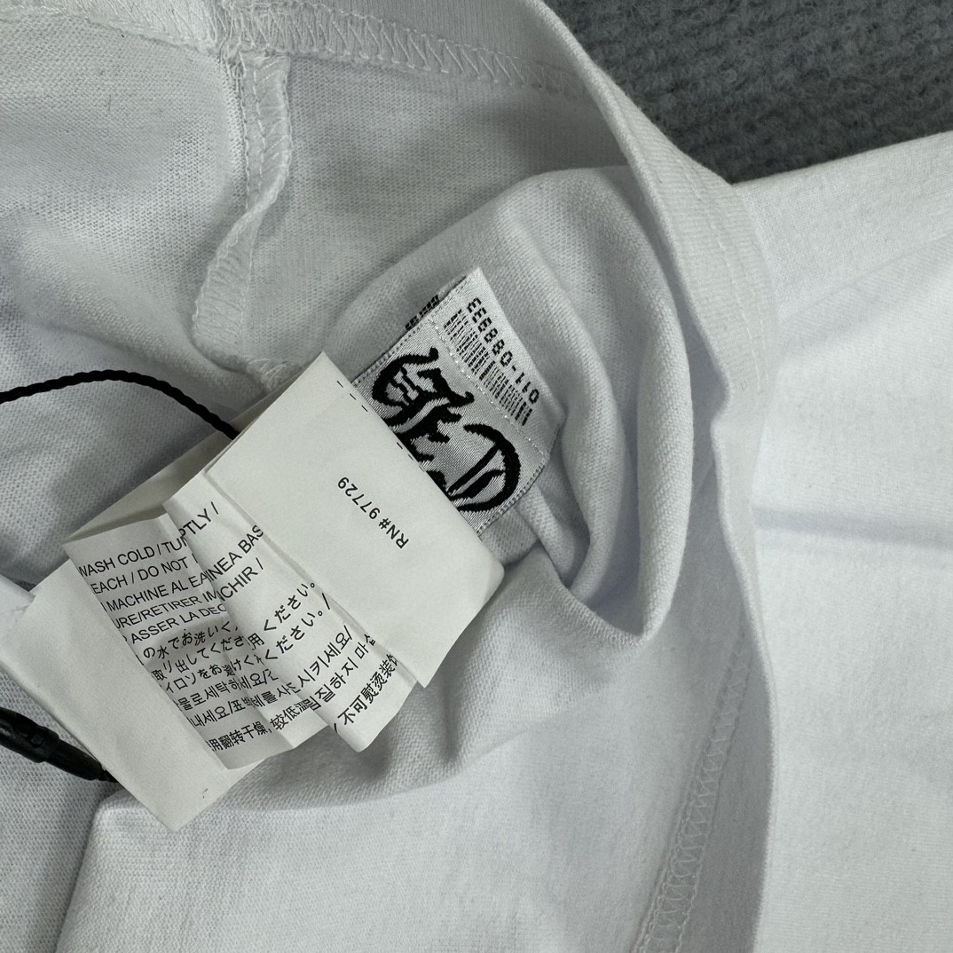 Chrome Hearts 克罗心 梵文字母刺绣圆领短袖 T恤 白色 黑色 A5 CH-20231745