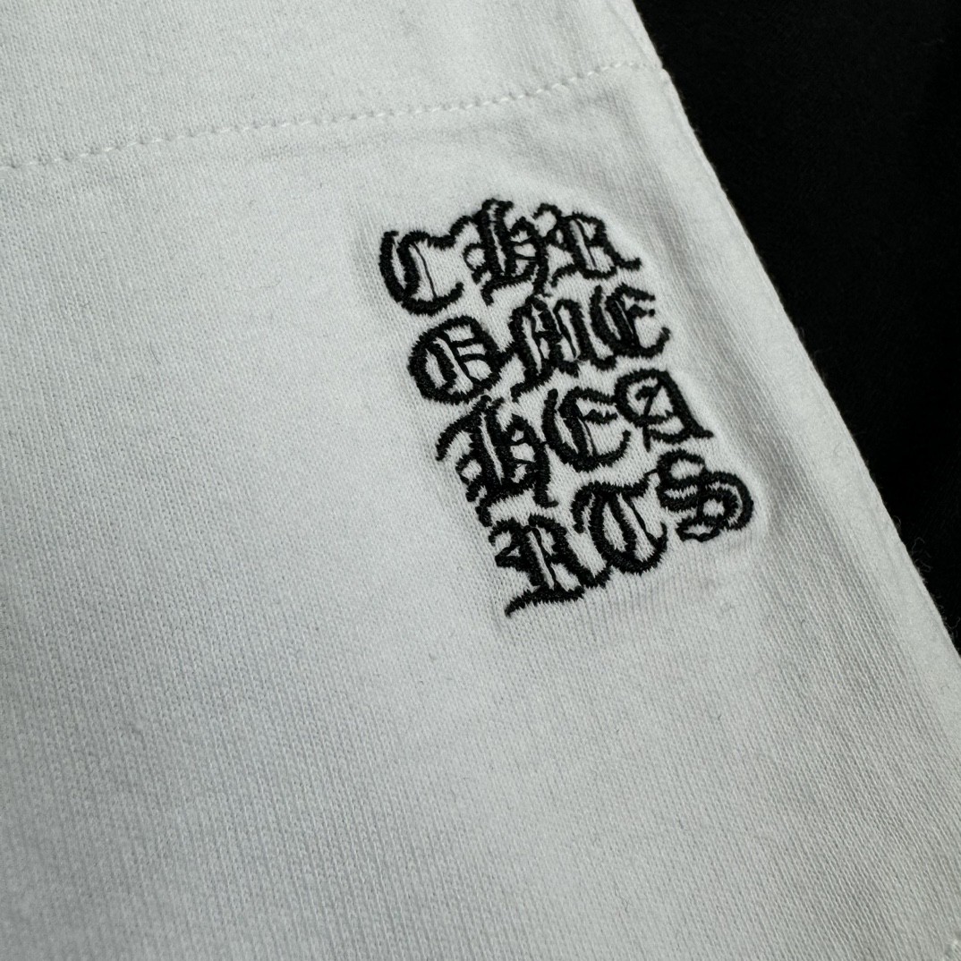 Chrome Hearts 克罗心 梵文字母刺绣圆领短袖 T恤 白色 黑色 A5 CH-20231745