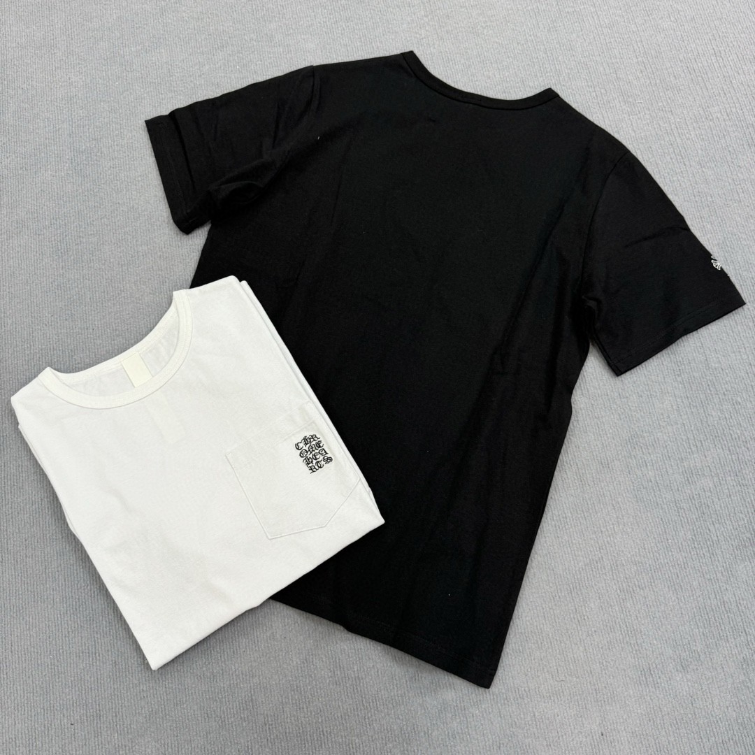 Chrome Hearts 克罗心 梵文字母刺绣圆领短袖 T恤 白色 黑色 A5 CH-20231745