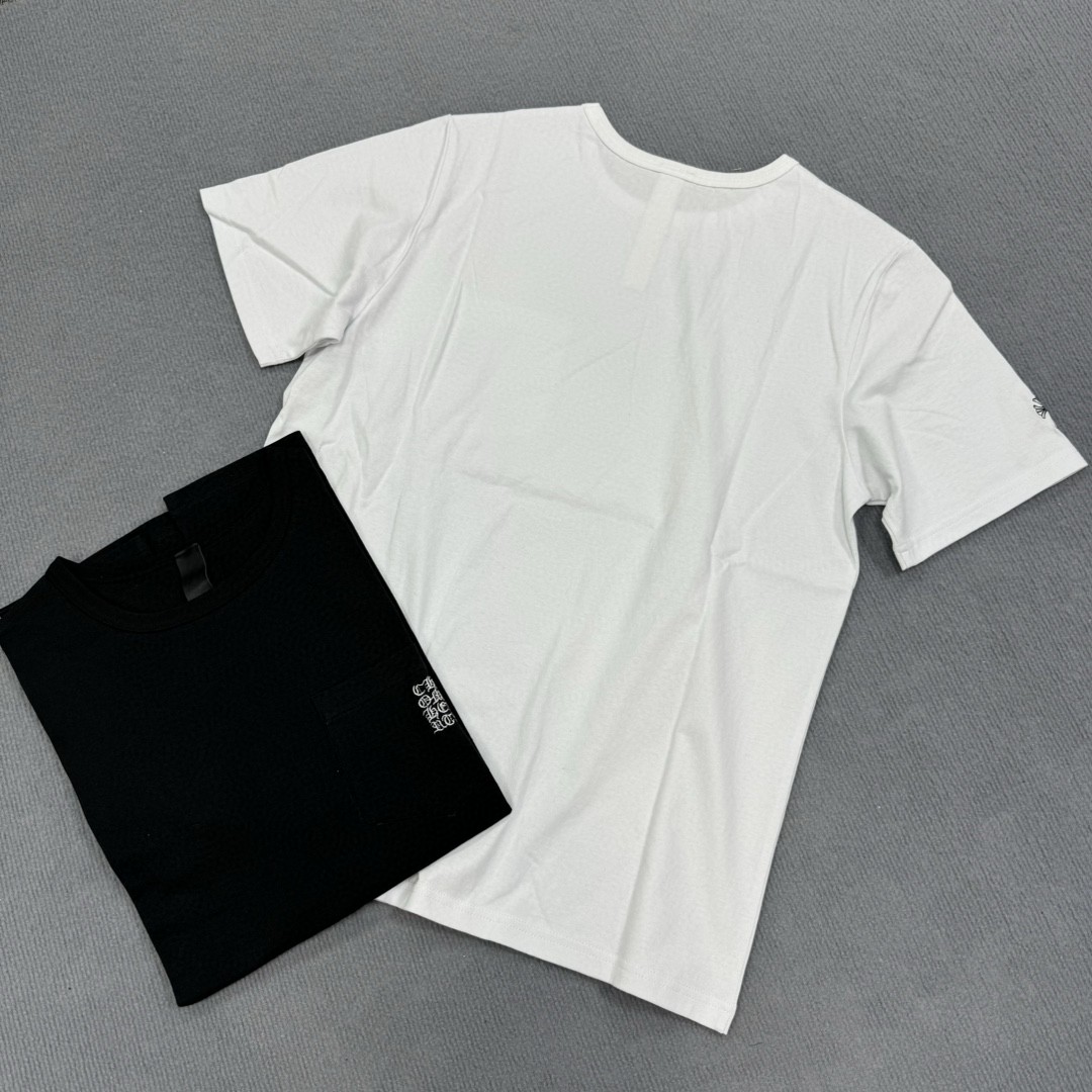 Chrome Hearts 克罗心 梵文字母刺绣圆领短袖 T恤 白色 黑色 A5 CH-20231745
