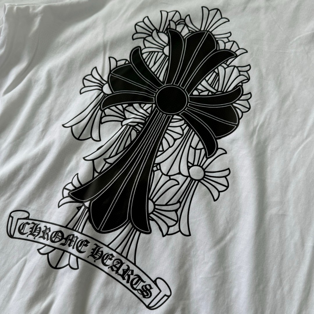 Chrome Hearts 克罗心 经典幻影十字架圆领短袖 T恤 白色 黑色 A5 