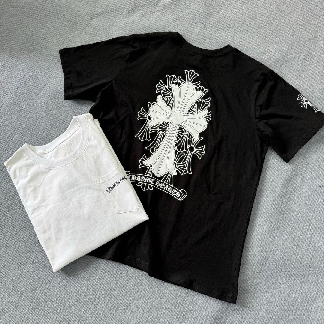 Chrome Hearts 克罗心 经典幻影十字架圆领短袖 T恤 白色 黑色 A5 
