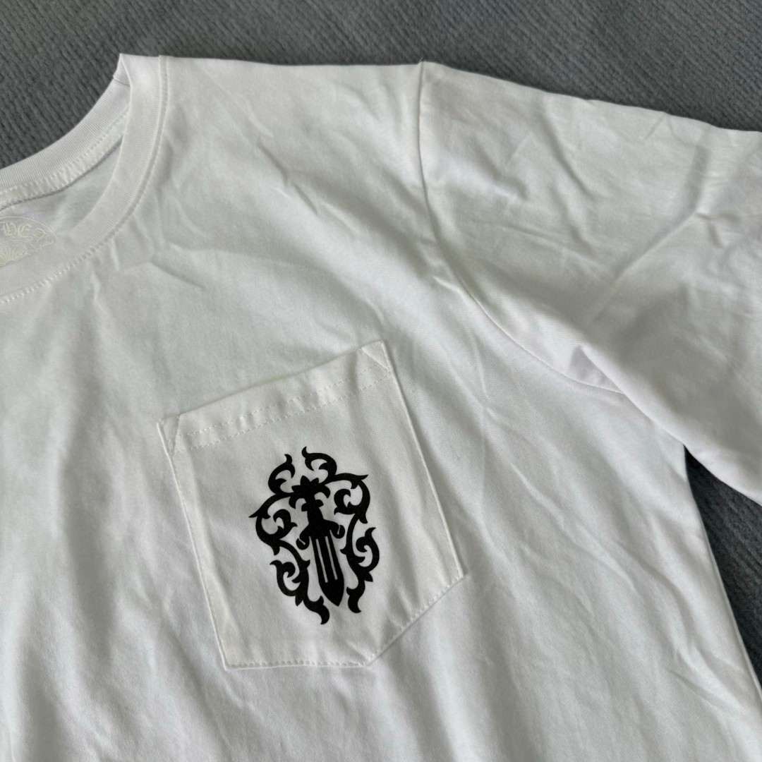 Chrome Hearts 克罗心 宝剑梵文logo圆领短袖 T恤 白色 黑色 A5 C19-2B