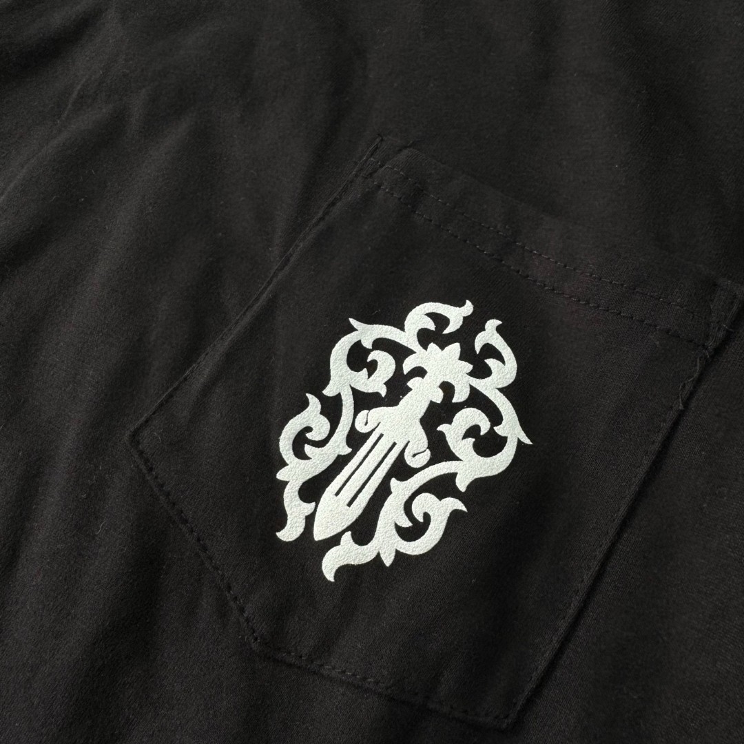 Chrome Hearts 克罗心 宝剑梵文logo圆领短袖 T恤 白色 黑色 A5 C19-2B