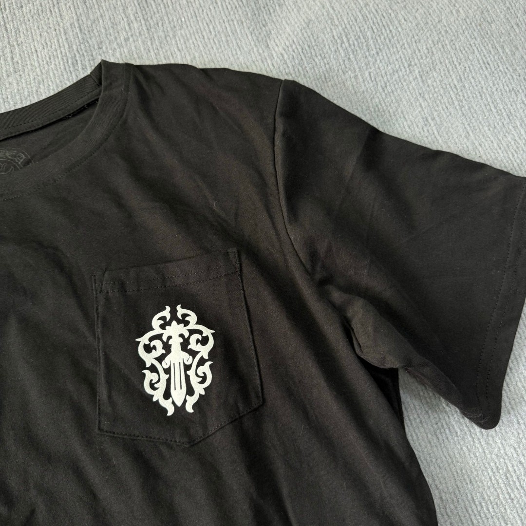 Chrome Hearts 克罗心 宝剑梵文logo圆领短袖 T恤 白色 黑色 A5 C19-2B