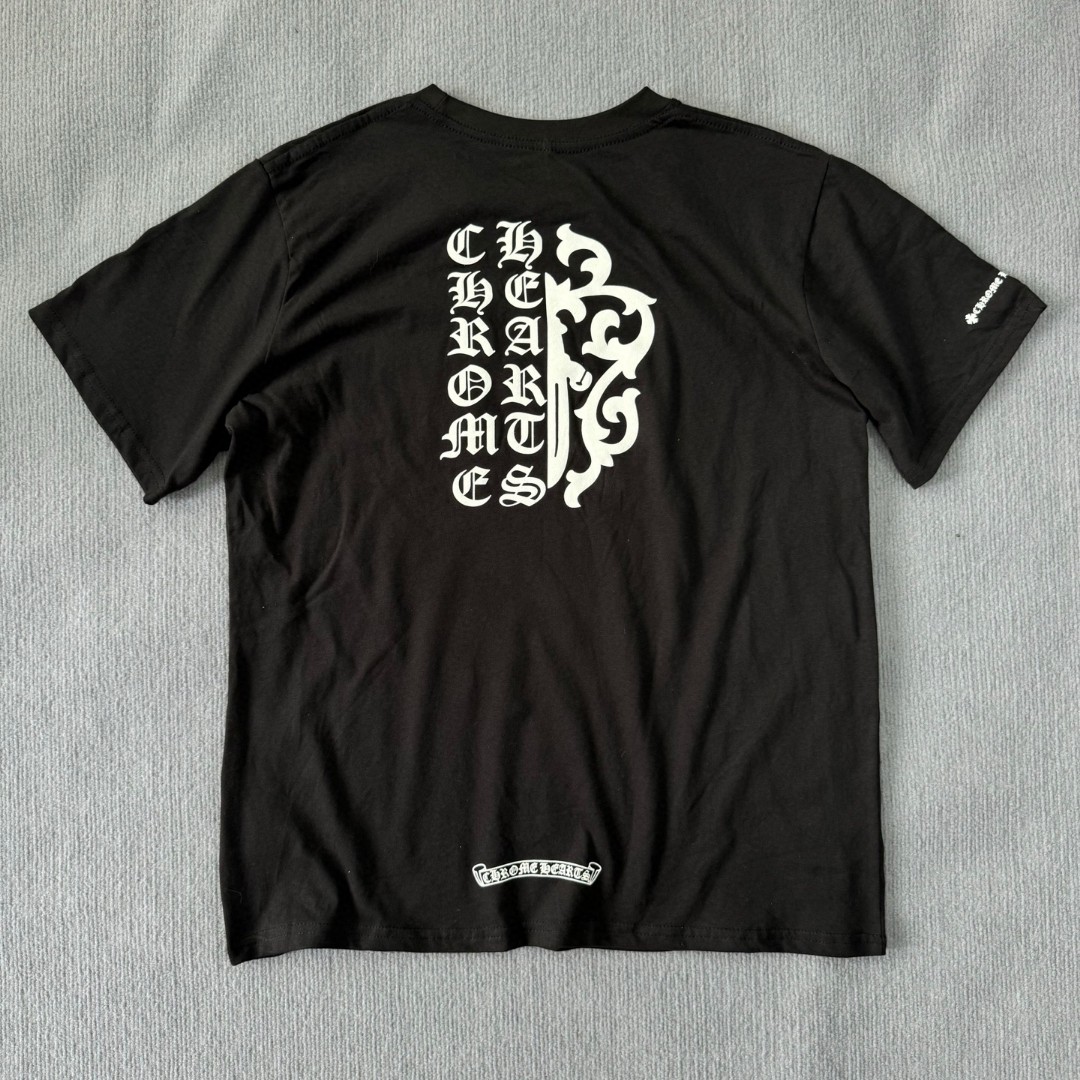 Chrome Hearts 克罗心 宝剑梵文logo圆领短袖 T恤 白色 黑色 A5 C19-2B