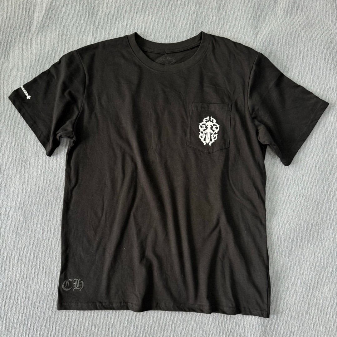 Chrome Hearts 克罗心 宝剑梵文logo圆领短袖 T恤 白色 黑色 A5 C19-2B