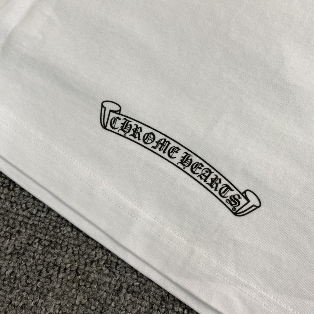 Chrome Hearts 克罗心 马蹄十字架圆领短袖 T恤 白色 黑色 A5 CH-104