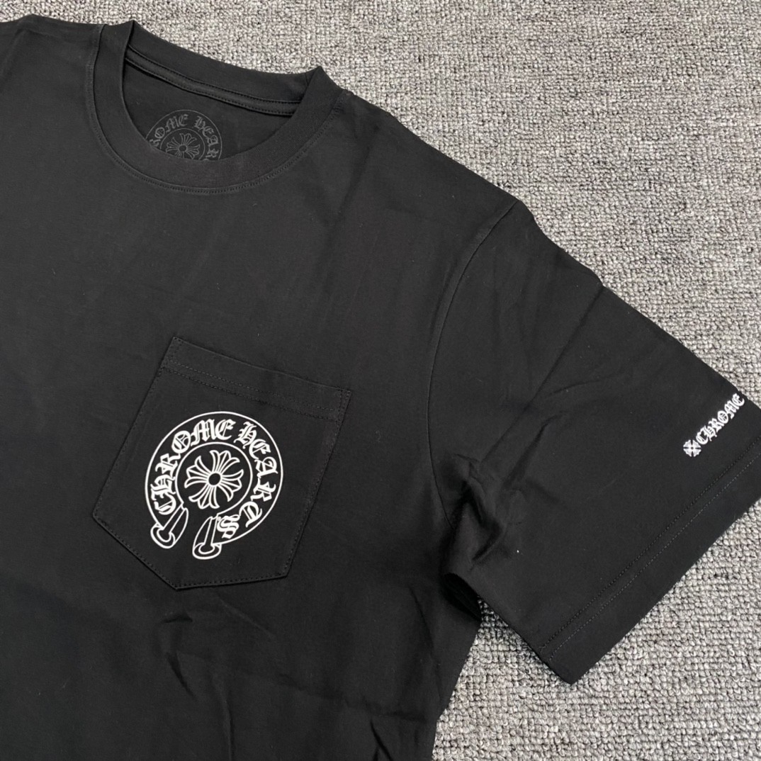 Chrome Hearts 克罗心 马蹄十字架圆领短袖 T恤 白色 黑色 A5 CH-104