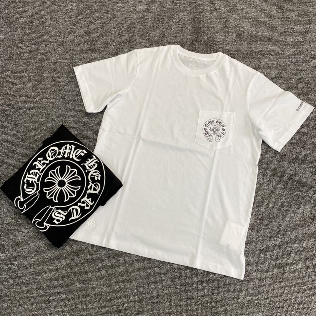 Chrome Hearts 克罗心 马蹄十字架圆领短袖 T恤 白色 黑色 A5 CH-104