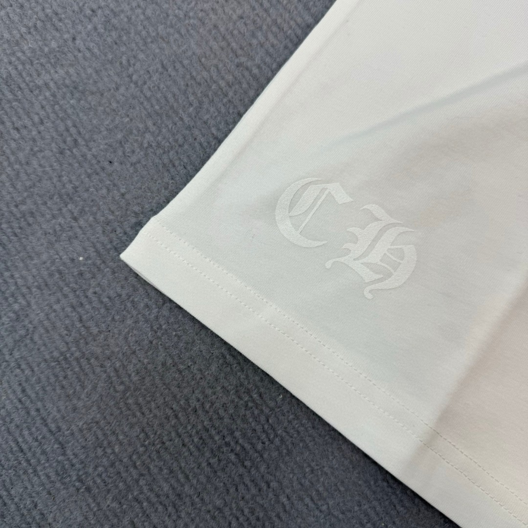 Chrome Hearts 克罗心 经典卷轴印花圆领短袖 T恤 白色 黑色 A5 CH-0602