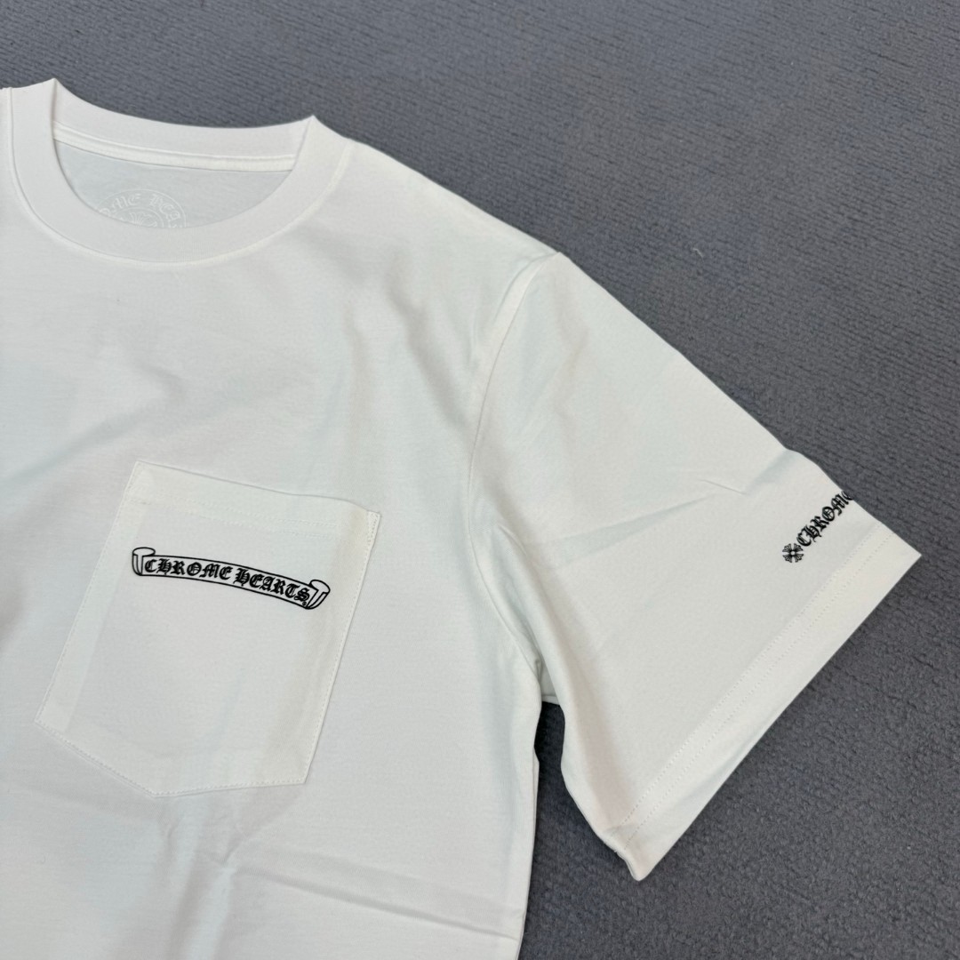 Chrome Hearts 克罗心 经典卷轴印花圆领短袖 T恤 白色 黑色 A5 CH-0602