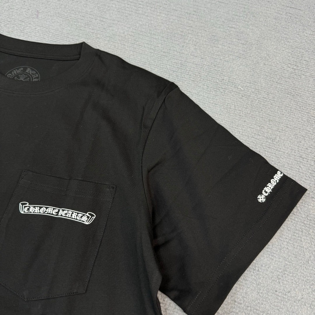 Chrome Hearts 克罗心 经典卷轴印花圆领短袖 T恤 白色 黑色 A5 CH-0602