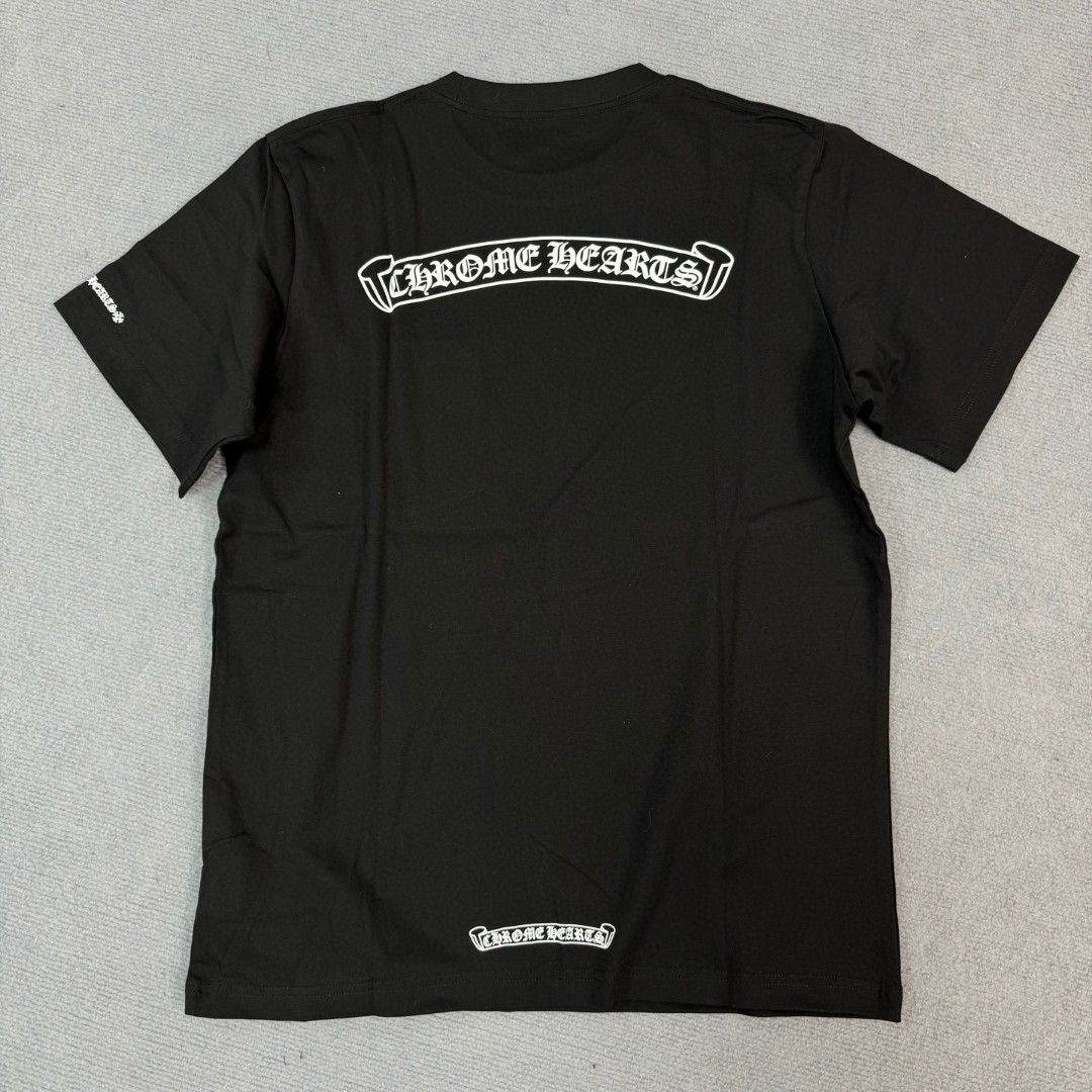 Chrome Hearts 克罗心 经典卷轴印花圆领短袖 T恤 白色 黑色 A5 CH-0602