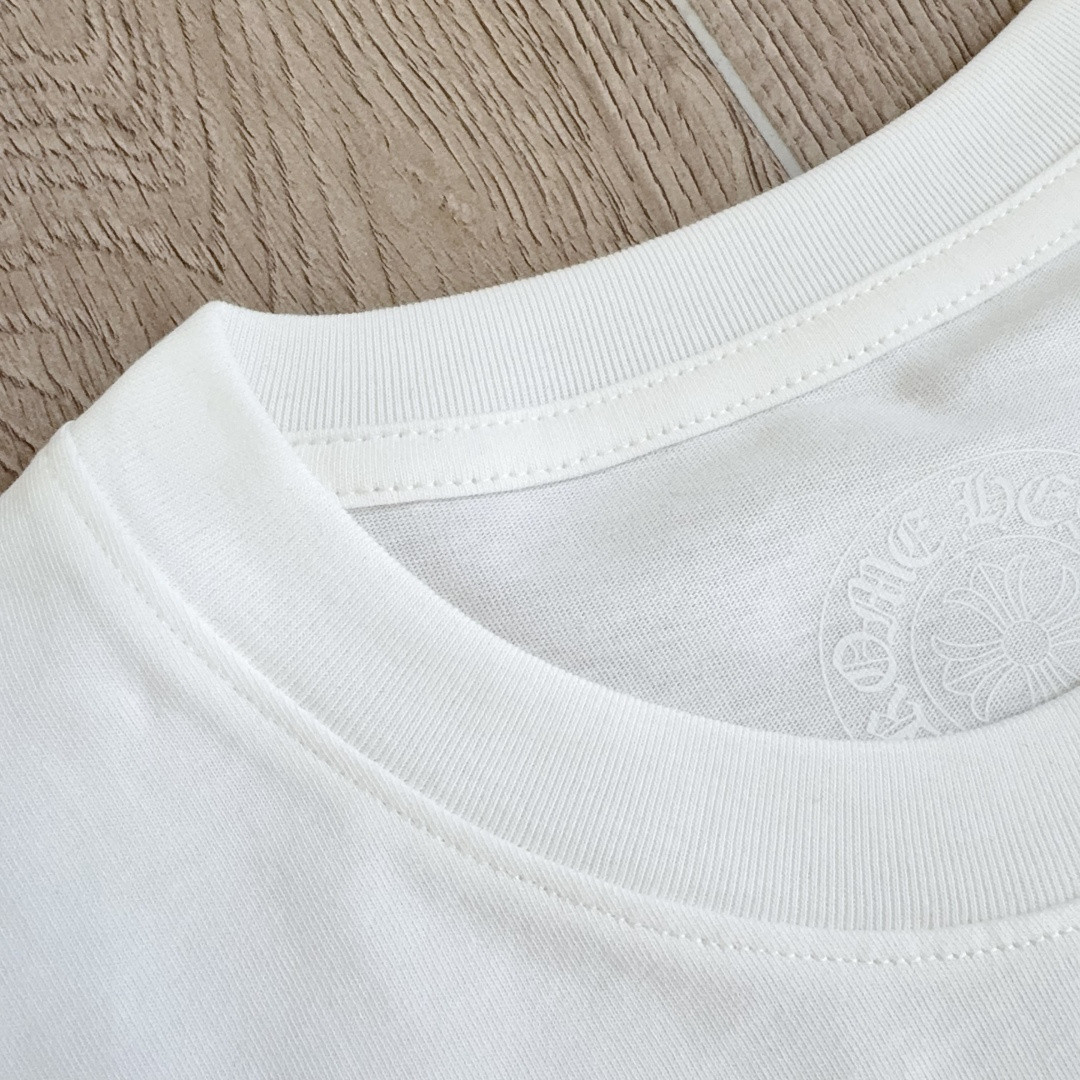 Chrome Hearts 克罗心 荧光粉色马蹄印花圆领短袖 T恤 白色 A5