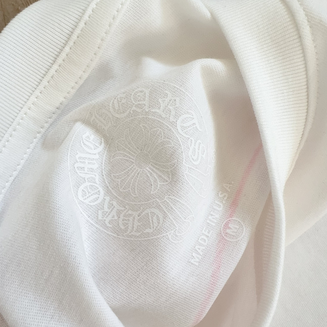 Chrome Hearts 克罗心 荧光粉色马蹄印花圆领短袖 T恤 白色 A5