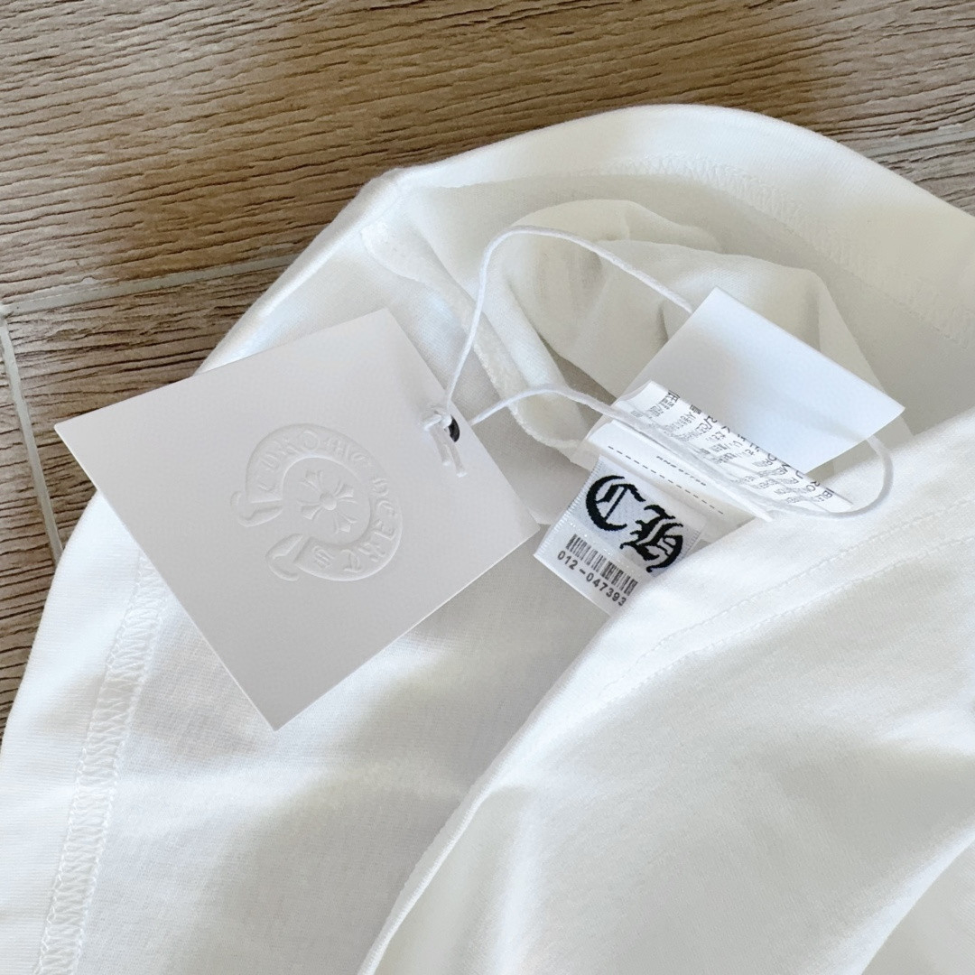 Chrome Hearts 克罗心 荧光粉色马蹄印花圆领短袖 T恤 白色 A5