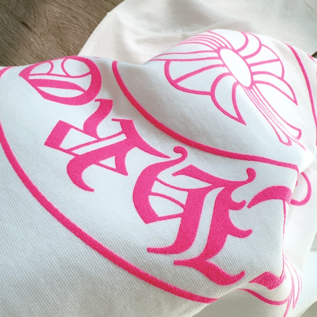 Chrome Hearts 克罗心 荧光粉色马蹄印花圆领短袖 T恤 白色 A5