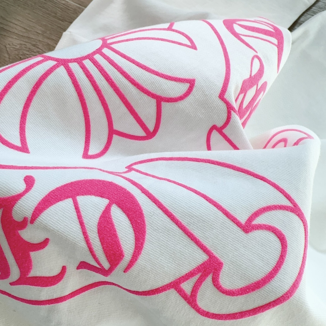 Chrome Hearts 克罗心 荧光粉色马蹄印花圆领短袖 T恤 白色 A5