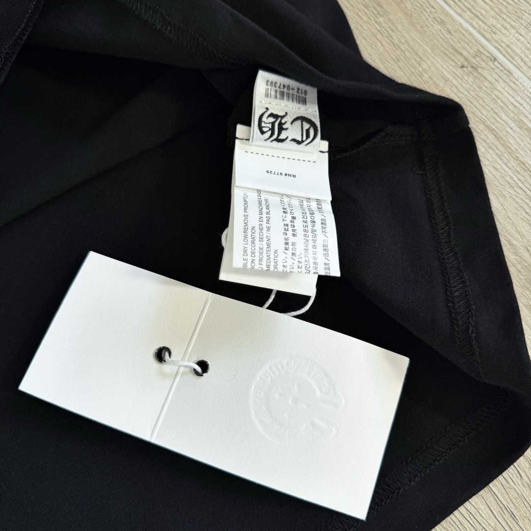 Chrome Hearts 克罗心 荧光粉色马蹄印花圆领短袖 T恤 黑色 A5