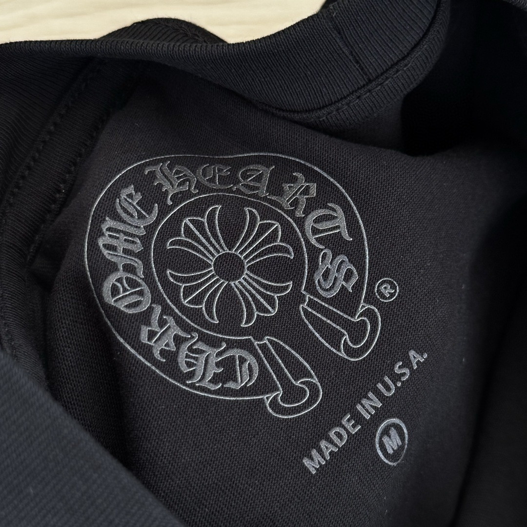 Chrome Hearts 克罗心 荧光粉色马蹄印花圆领短袖 T恤 黑色 A5