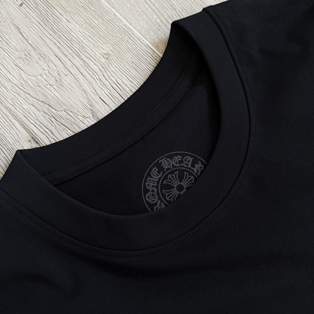 Chrome Hearts 克罗心 荧光粉色马蹄印花圆领短袖 T恤 黑色 A5