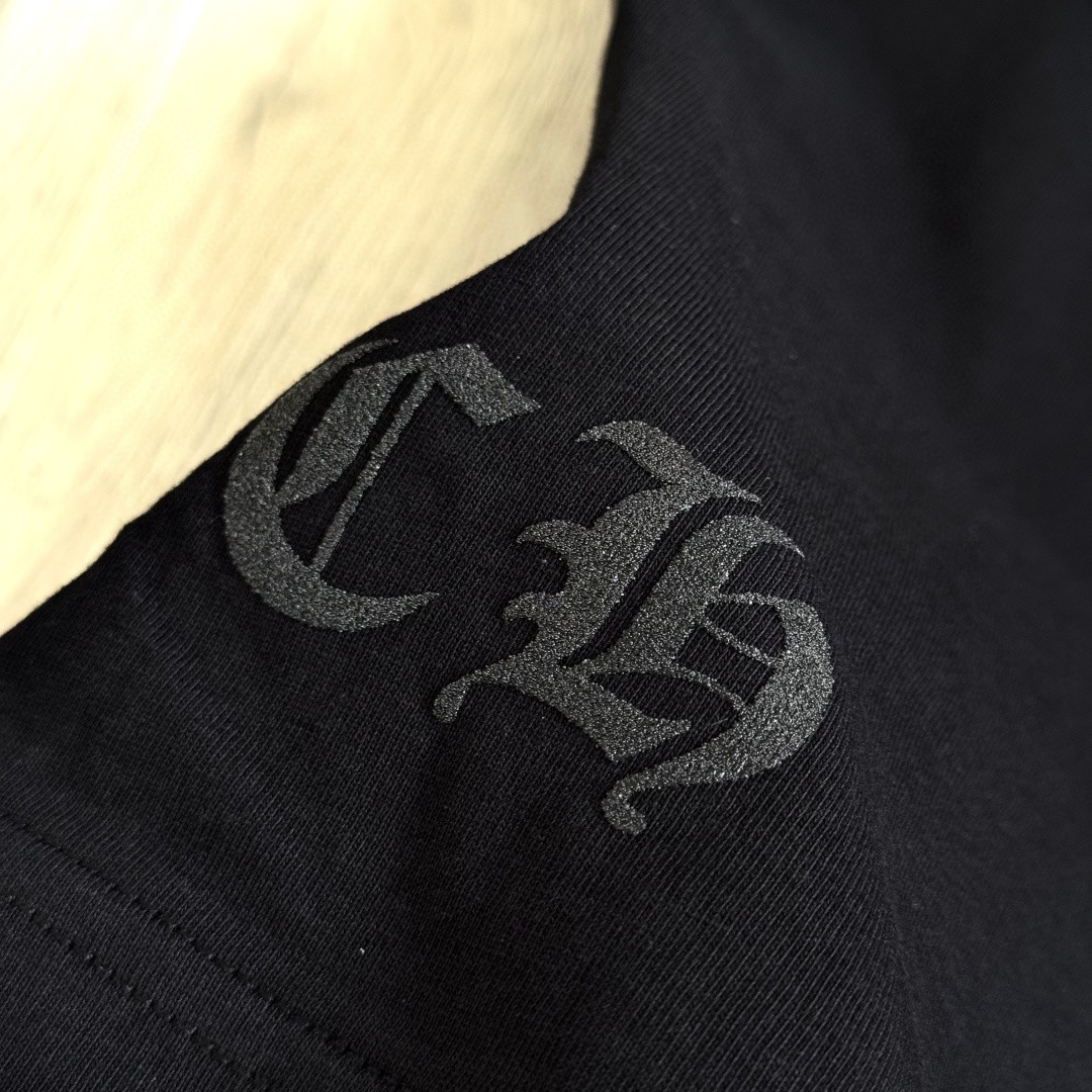 Chrome Hearts 克罗心 荧光粉色马蹄印花圆领短袖 T恤 黑色 A5