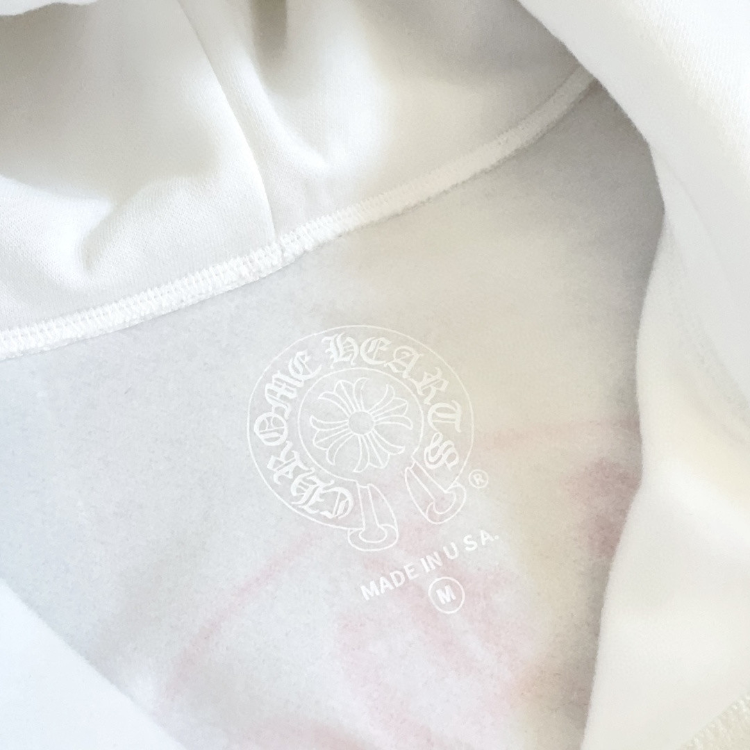 Chrome Hearts 克罗心 粉色双袖十字藤蔓后背马蹄拉链连帽卫衣 外套 夹克 长袖 白色 A5 