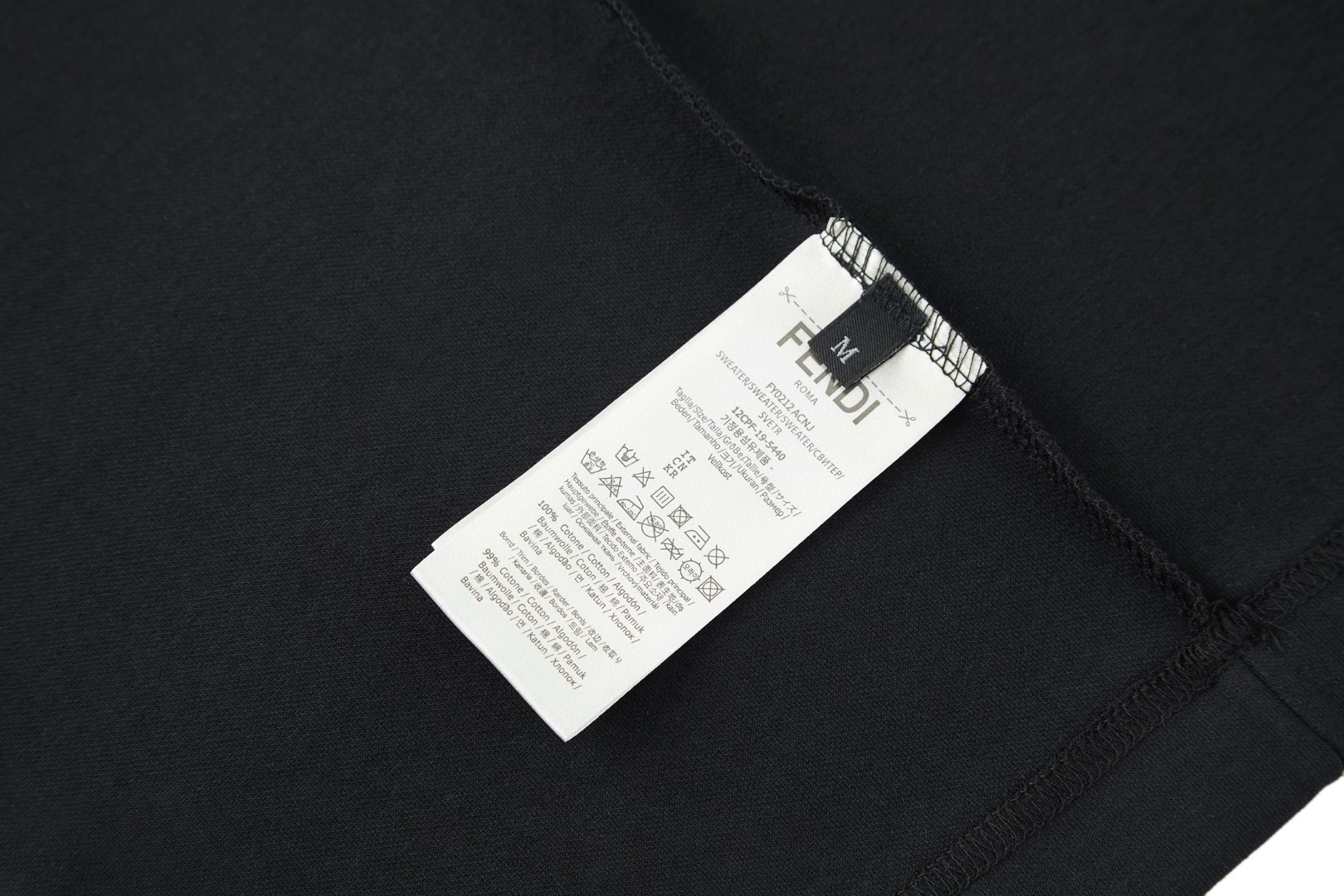 FENDI 芬迪 小狗贴布刺绣T恤 短袖 套头 夏季 黑色 蓝色 A2 FY0936AW0PF0QA1