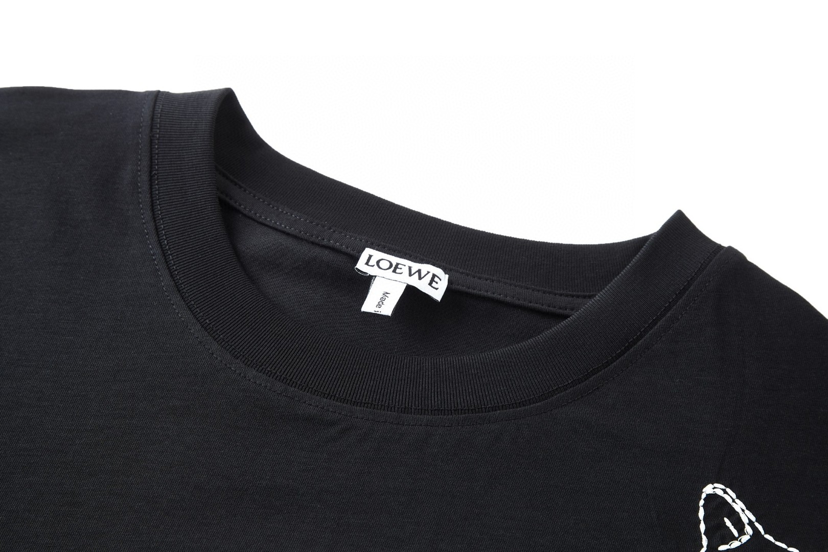 Loewe 刺绣小猫标识短袖 T恤 圆领 夏季 粉色 黑色 A2 H526Y22XCZ-7140