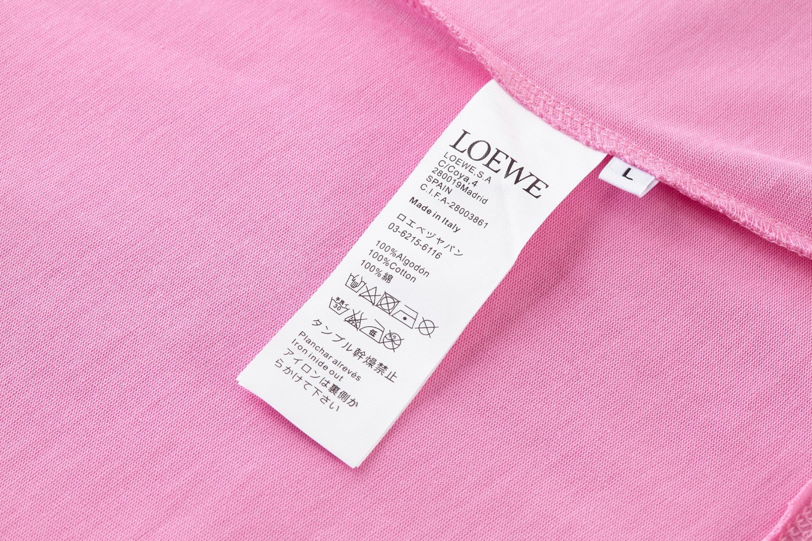 Loewe 刺绣小猫标识短袖 T恤 圆领 夏季 粉色 黑色 A2 H526Y22XCZ-7140