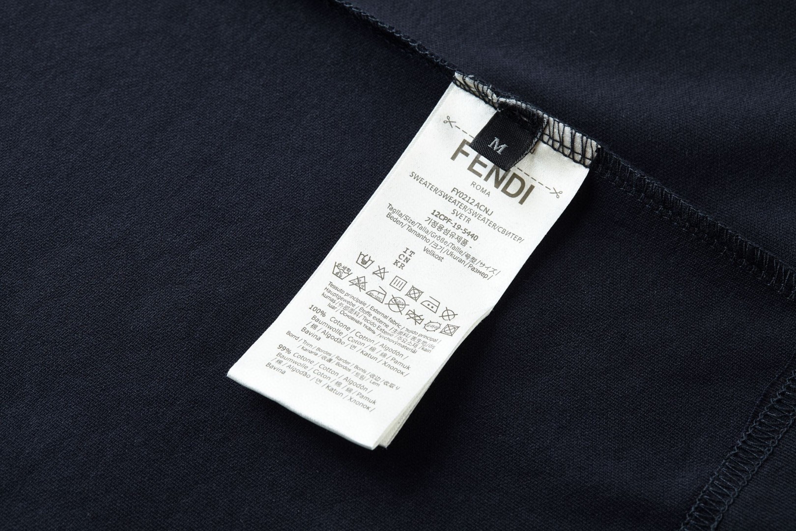 FENDI 芬迪 惊爆刺绣T恤 短袖 套头 夏季 蓝色 A2 FY0936AW0XF0QG0