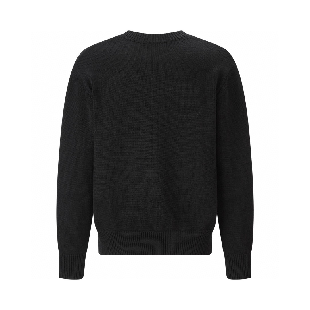 FENDI 芬迪 小狗贴布刺绣标识毛衣 针织衫 长袖 黑色 B0 FZX091AW08F0QA1