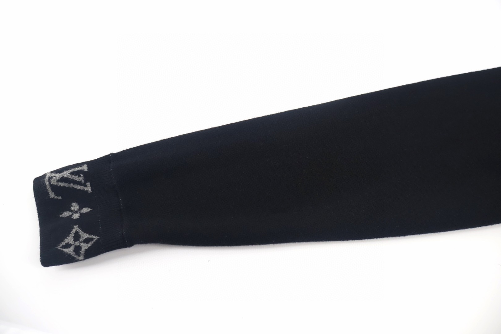 LOUIS VUITTON 路易威登 提花螺纹拉链立领拉链毛织外套 夹克 长袖 黑色 灰色 C0 1AGJWH