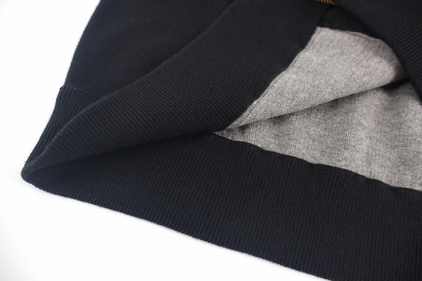 LOUIS VUITTON 路易威登 提花螺纹拉链立领拉链毛织外套 夹克 长袖 黑色 灰色 C0 1AGJWH