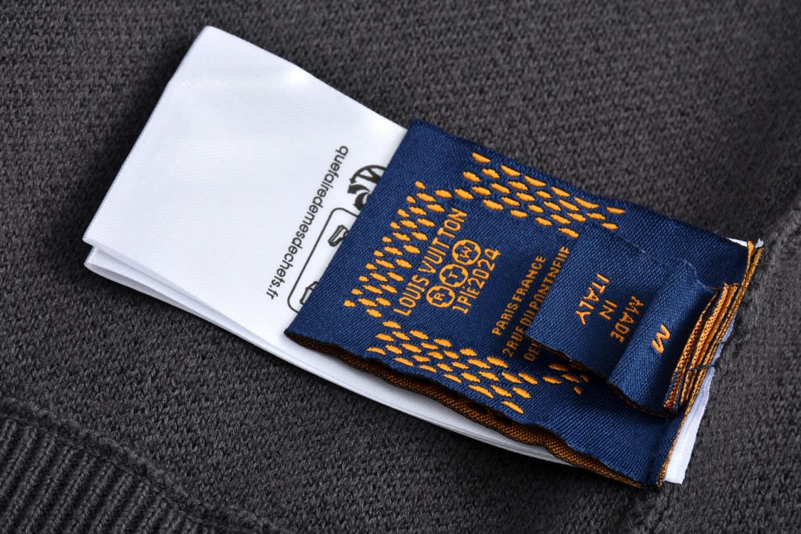 LOUIS VUITTON 路易威登 提花螺纹拉链立领拉链毛织外套 夹克 长袖 黑色 灰色 C0 1AGJWH