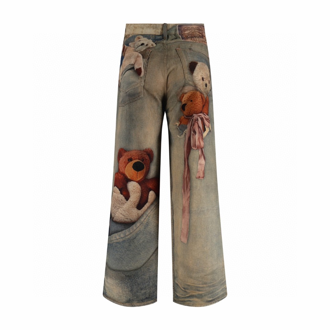 Acne Studios 泰迪小熊3D打印牛仔裤 长裤 裤子 B5 CK0138-AUZ
