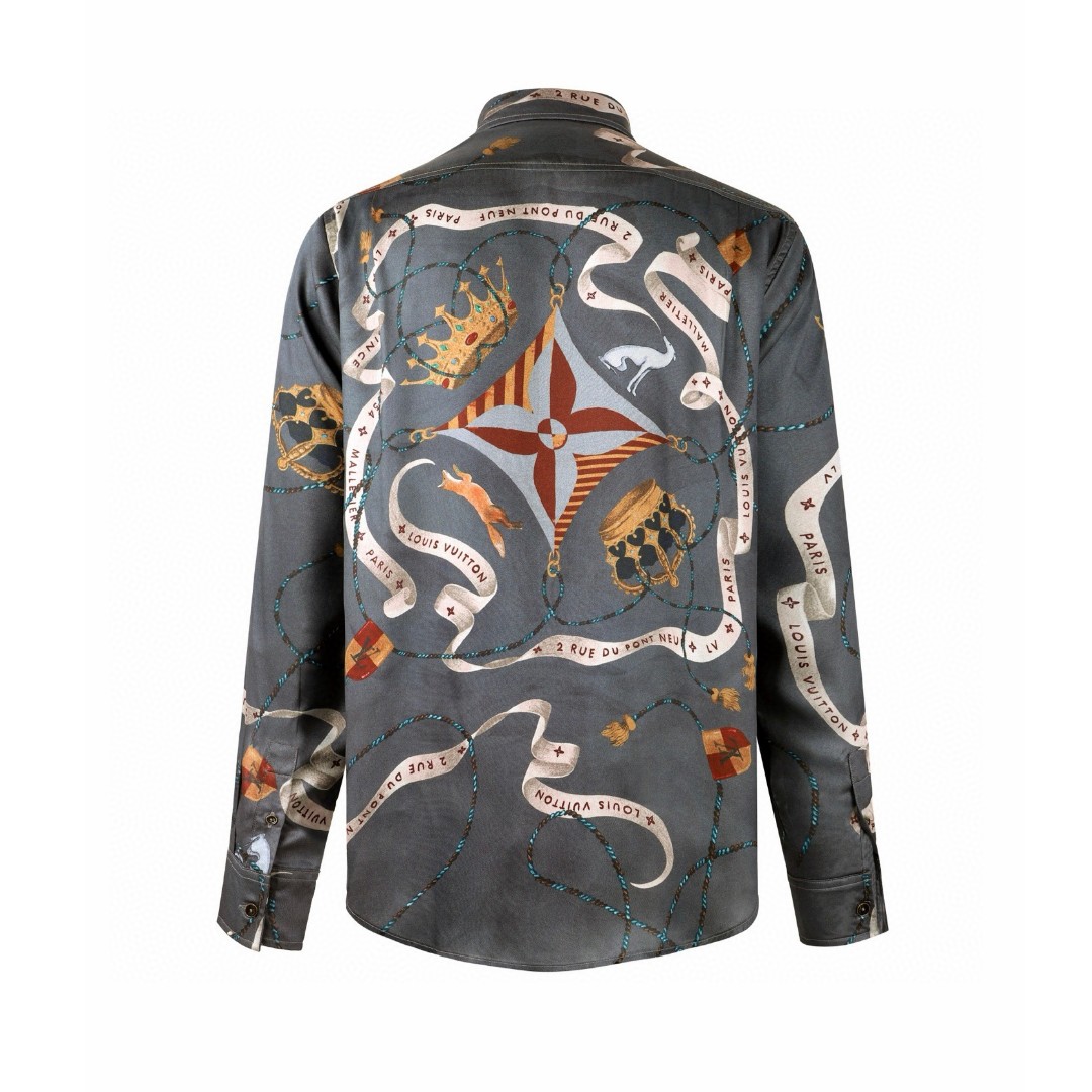 LOUIS VUITTON 路易威登 翻领数码直喷印花桑蚕丝衬衫 外套 长袖 B0 1AJCA6