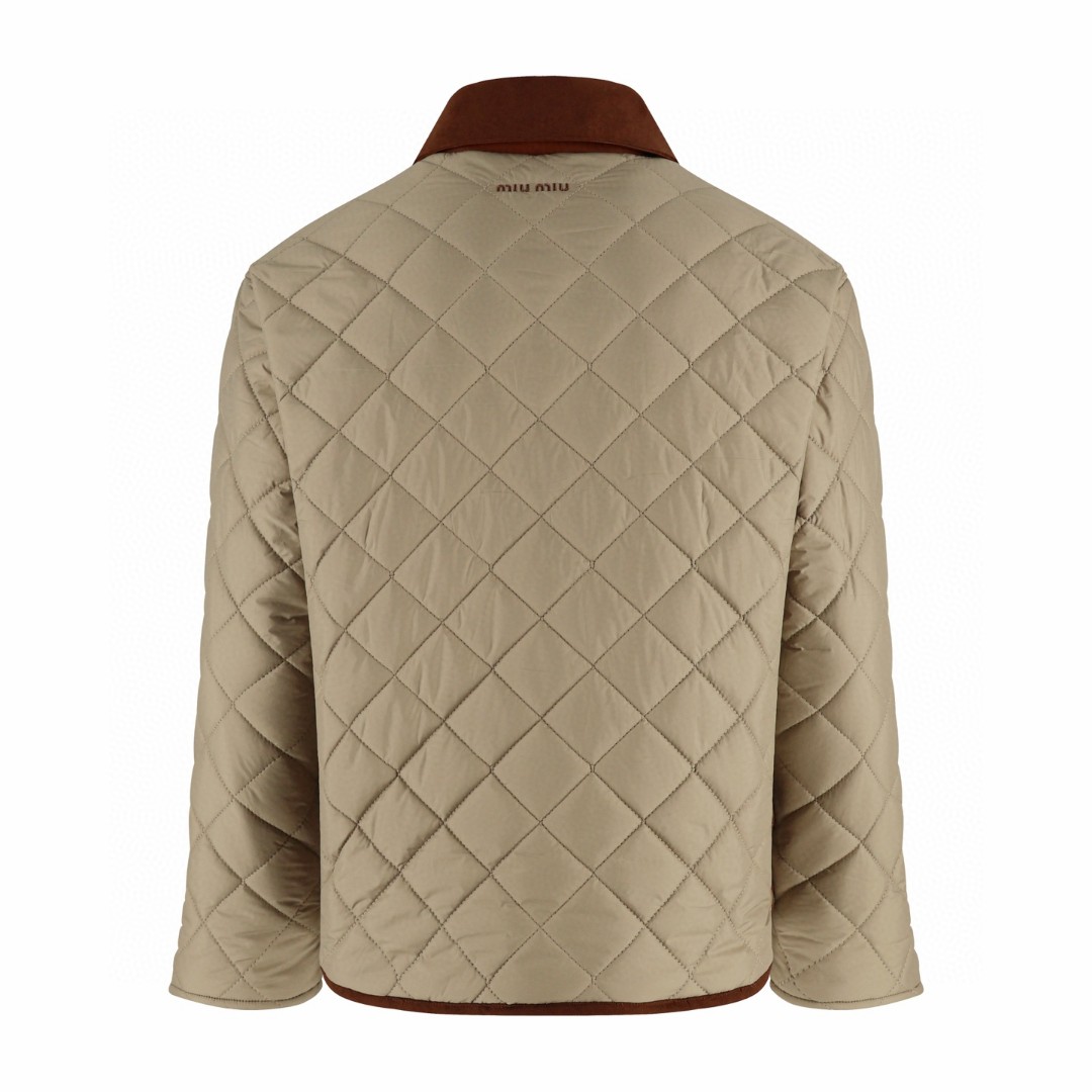 MIU MIU 缪缪 翻领绗缝棉服 夹克 外套 长袖 保暖 C0 ML1311-17OO-F0036-S-OOO