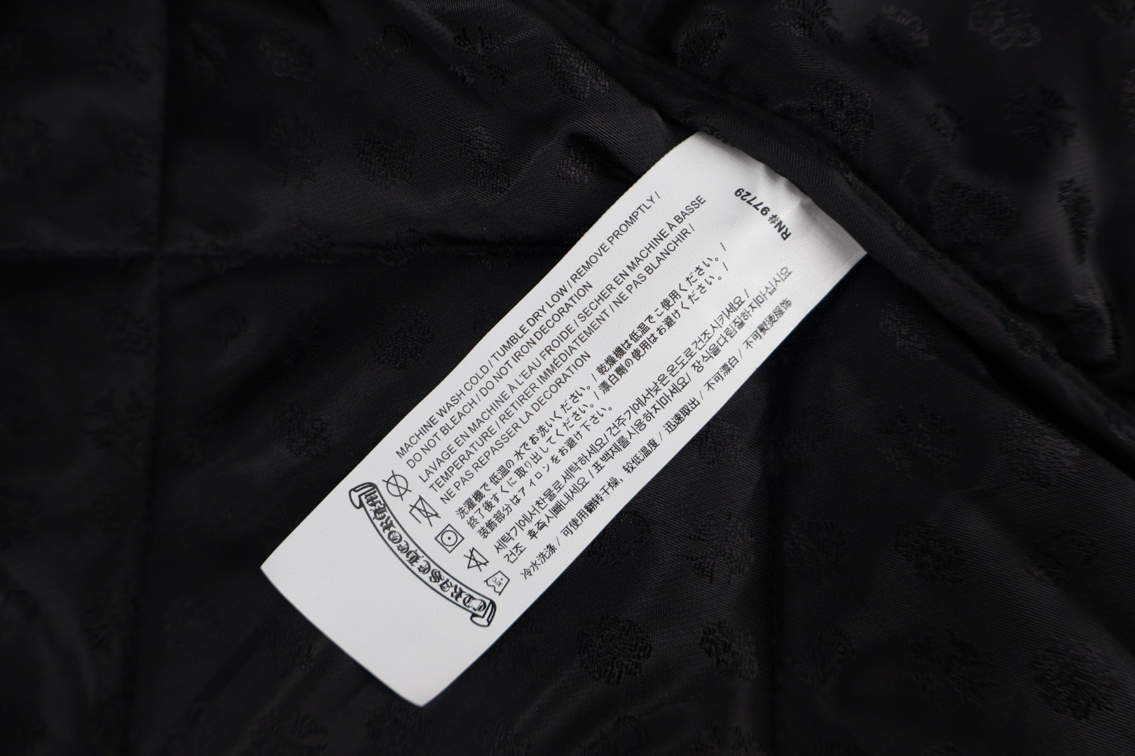 Chrome Hearts 克罗心 立领菱格绗缝棉服 夹克 外套 保暖 长袖 黑色 C5