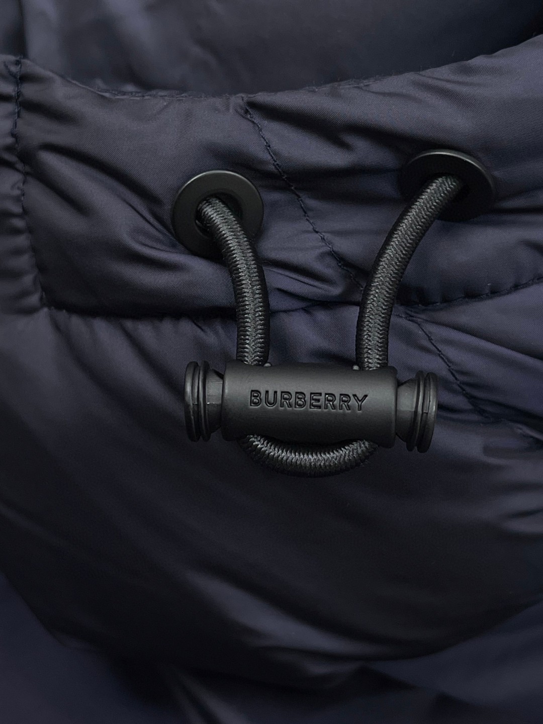 Burberry 巴宝莉 格纹羊毛衣领尼龙徽标羽绒服 长袖 外套 保暖 藏青色 E0 