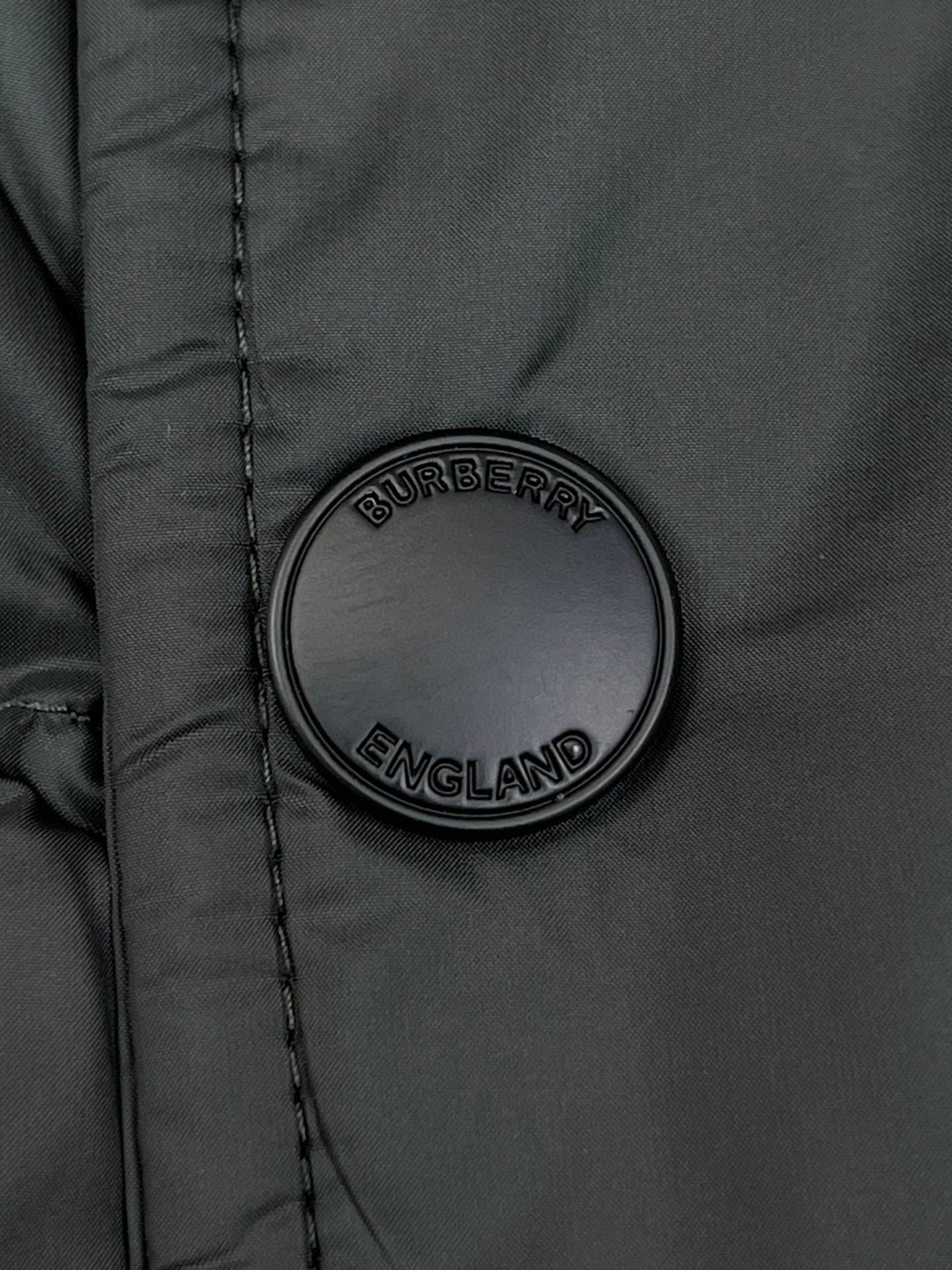 Burberry 巴宝莉 格纹羊毛衣领尼龙徽标羽绒服 长袖 外套 保暖 绿色 E0 