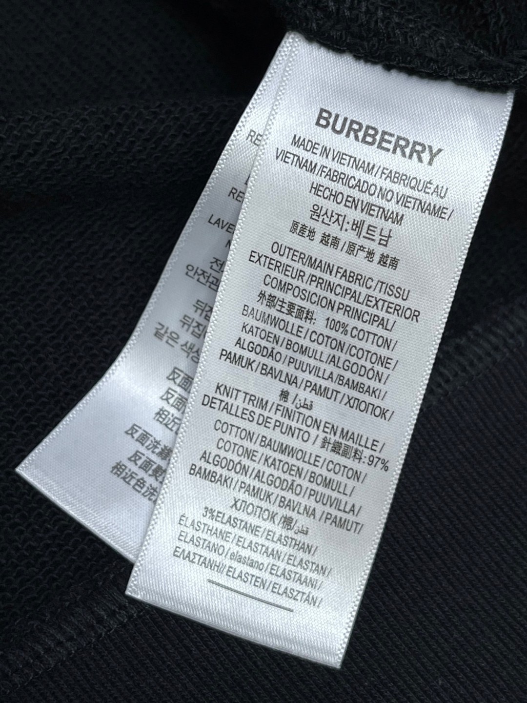 Burberry 巴宝莉 格纹装饰连帽衫 卫衣 外套 长袖  灰色 黑色 A5 81177411