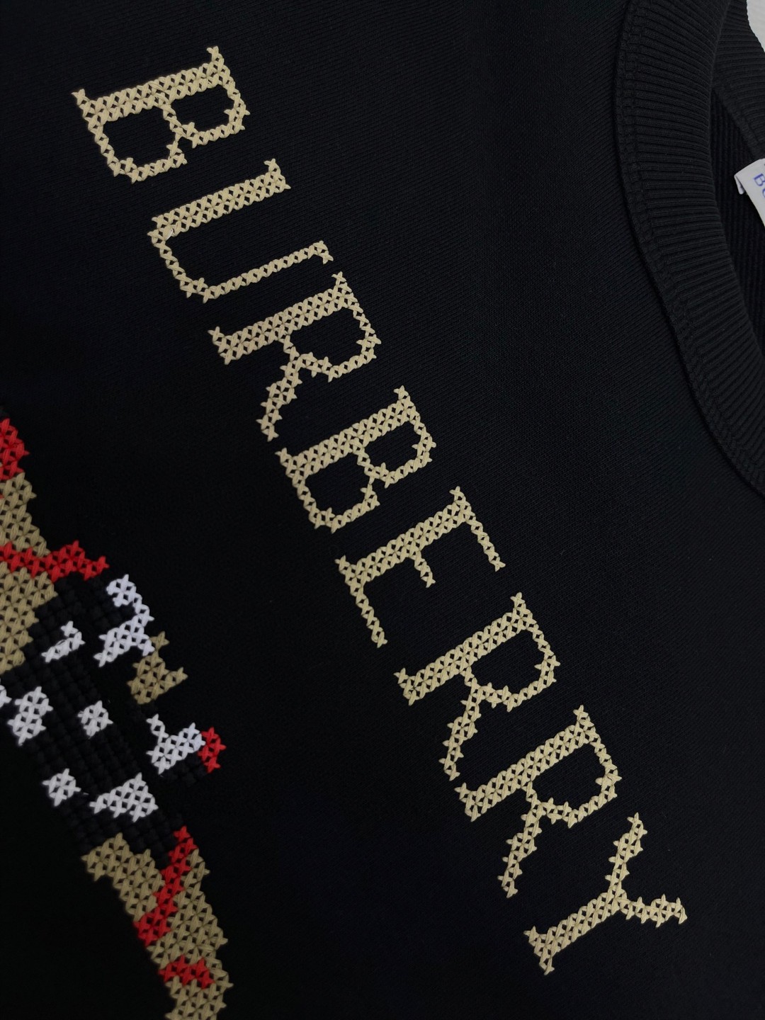 Burberry 巴宝莉 十字绣马术骑士徽标运动衫 卫衣 外套 长袖 白色 黑色 A5 81105471