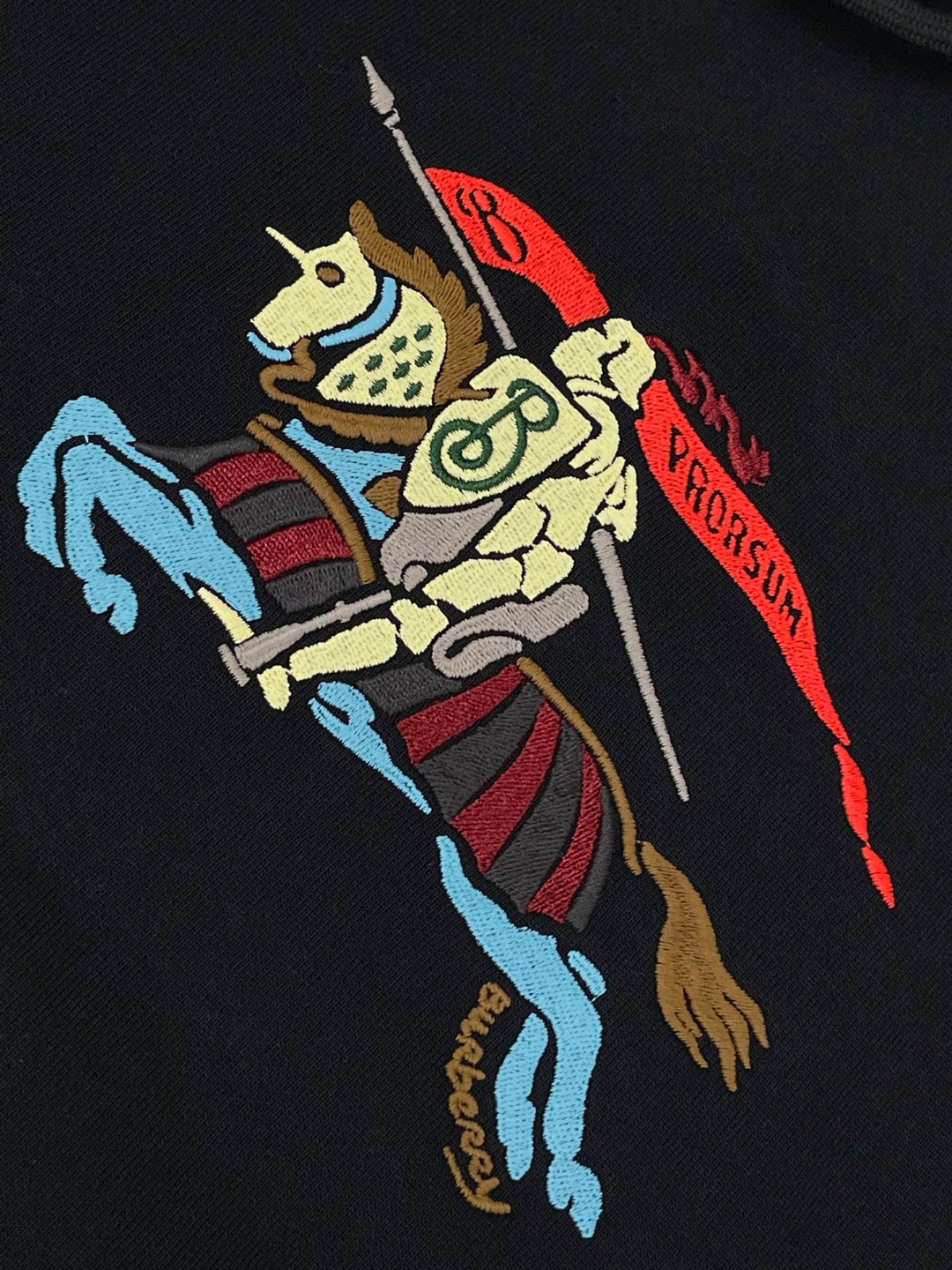 Burberry 巴宝莉 马术骑士徽标连帽衫 卫衣 外套 长袖 黑色 A5 81151261