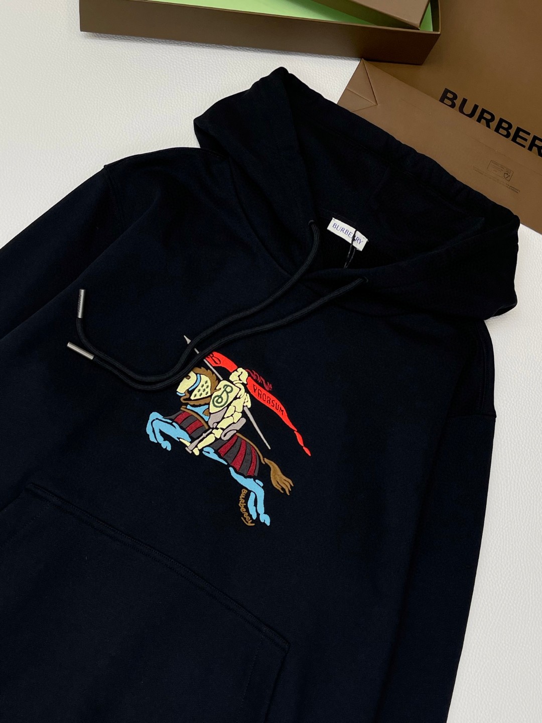 Burberry 巴宝莉 马术骑士徽标连帽衫 卫衣 外套 长袖 黑色 A5 81151261